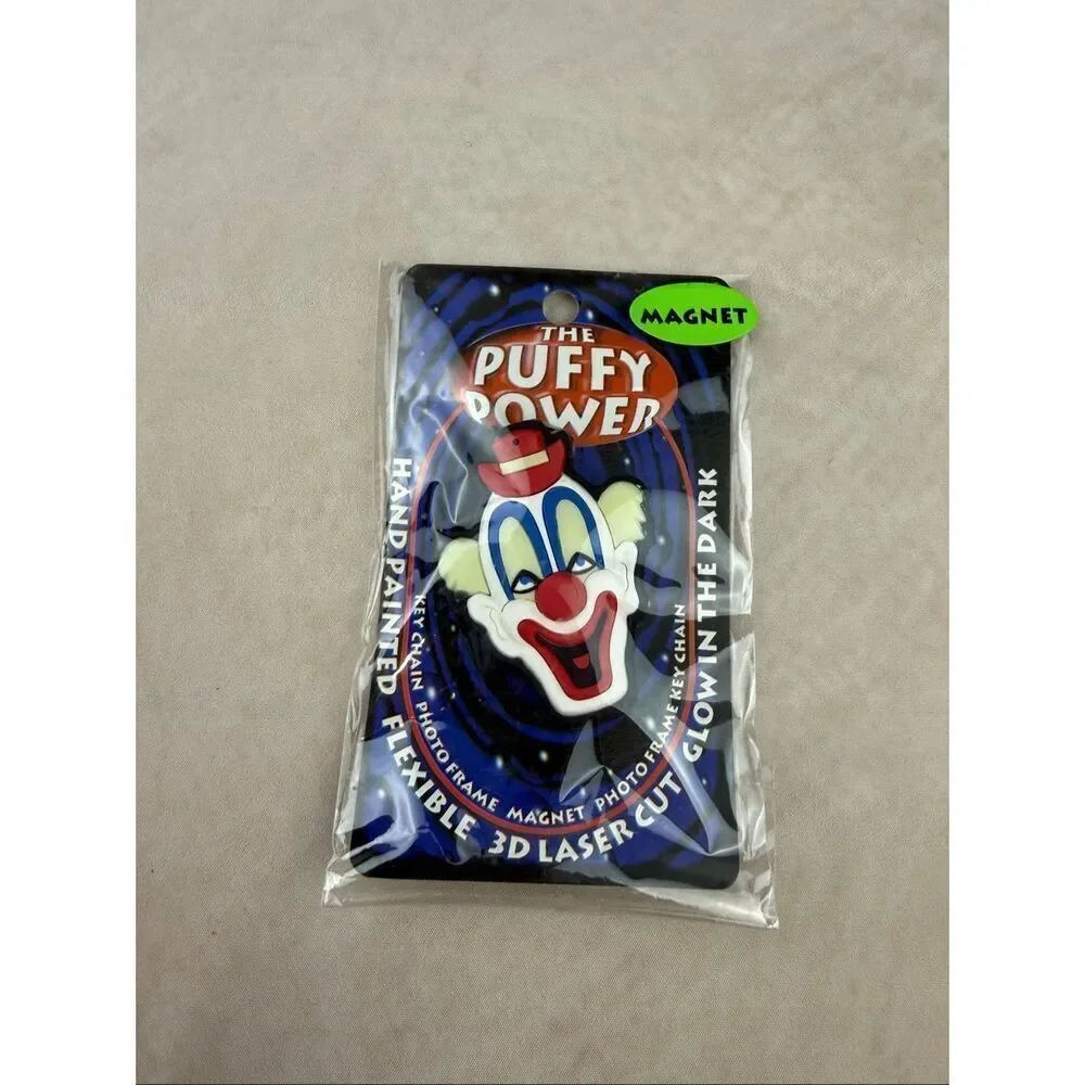 Vintage Clown Magnet Puffy Power Glow in the Dark 90s Y2K NOS